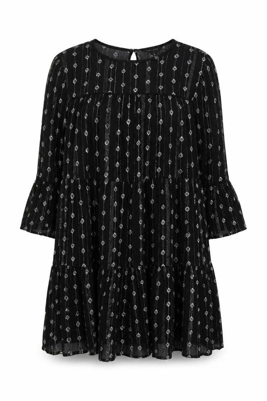 New Look Black Women’s Dress UK 10, Geometric Design
