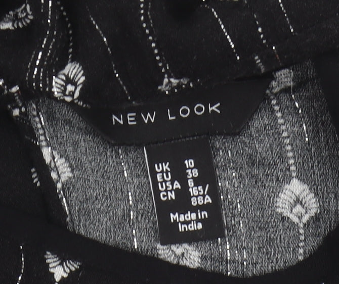 New Look Black Women’s Dress UK 10, Geometric Design
