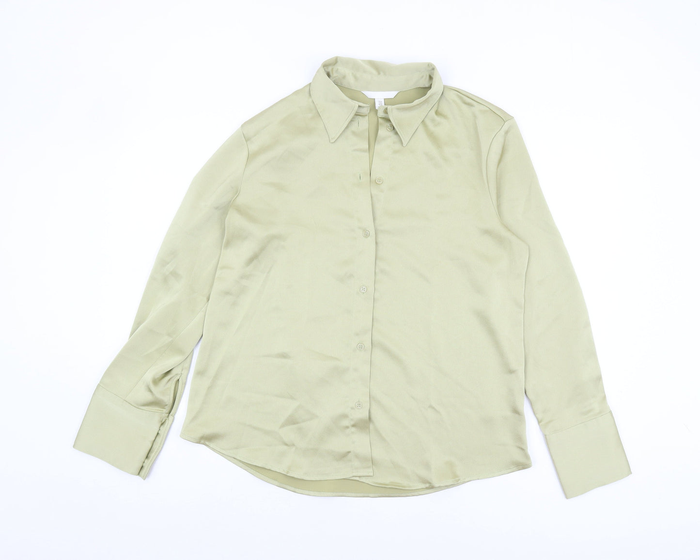H&M Women's Green Button-Up Shirt Size 12