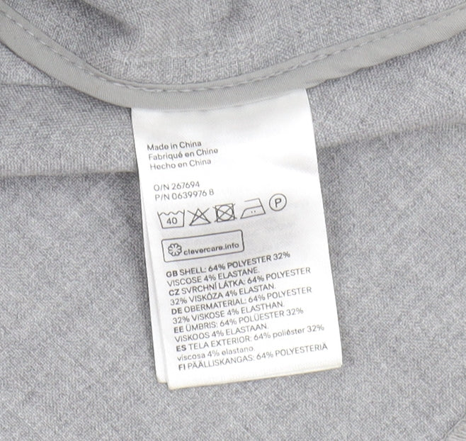 H&M Womens Grey Coat Size 14 Long Collared Casual