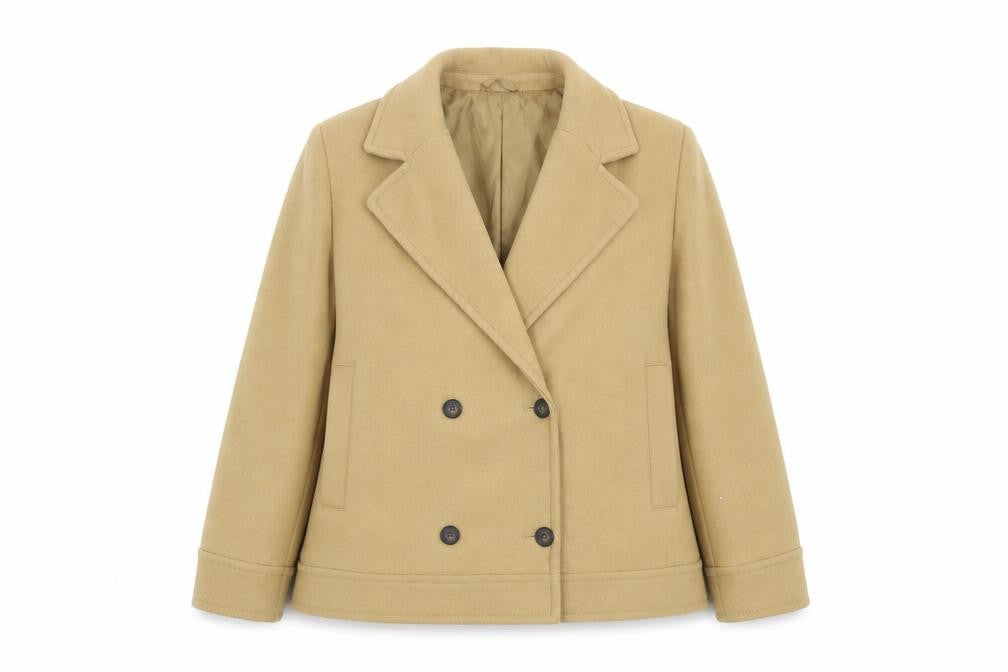 Marks & Spencer Women's Beige Wool Pea Coat Size 20