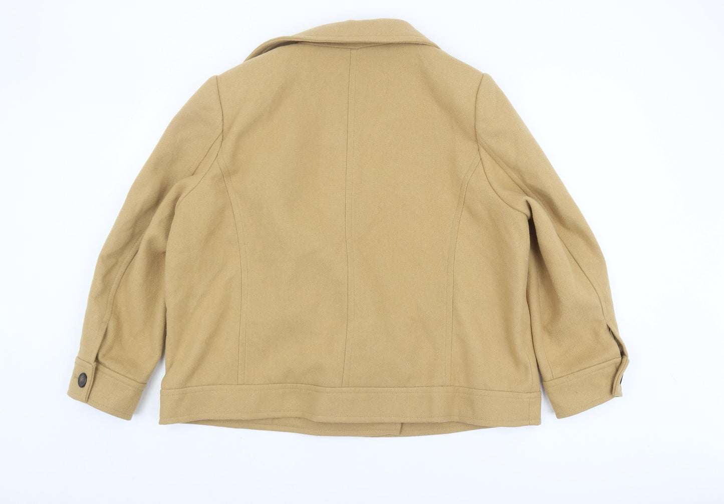 Marks and Spencer Women's Beige Wool Pea Coat Size 20