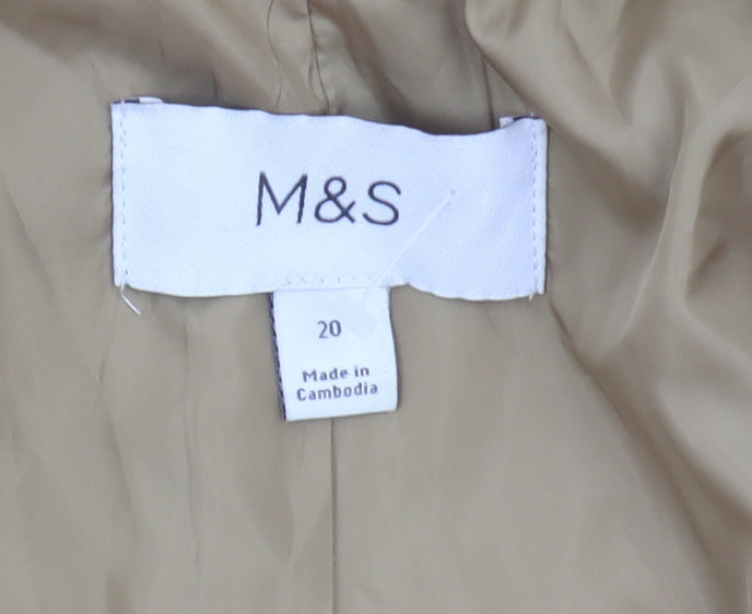 Marks and Spencer Women's Beige Wool Pea Coat Size 20