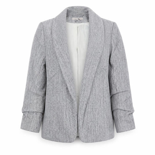H&M Women's Grey Tweed Blazer, Size 4, Regular Fit