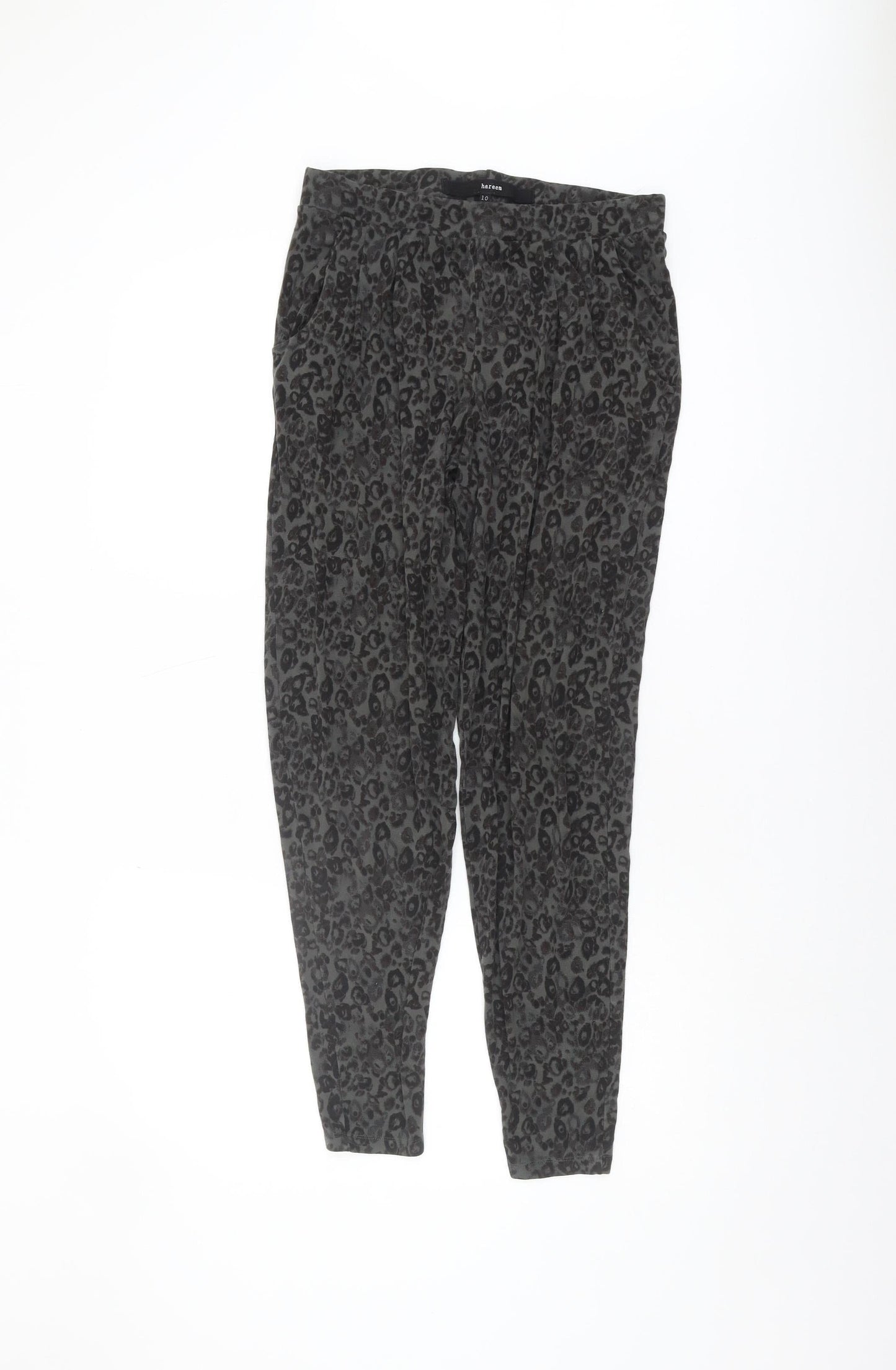 Next Women's Grey Animal Print Trousers Size 10