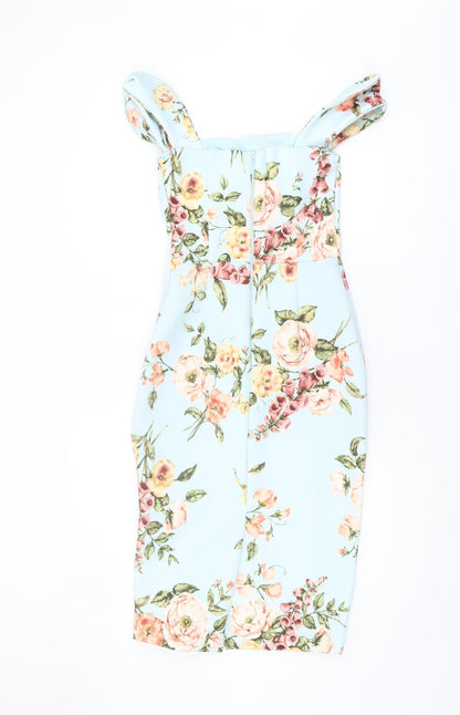 Back view of ASOS Women's Multicoloured Floral Bodycon Dress S