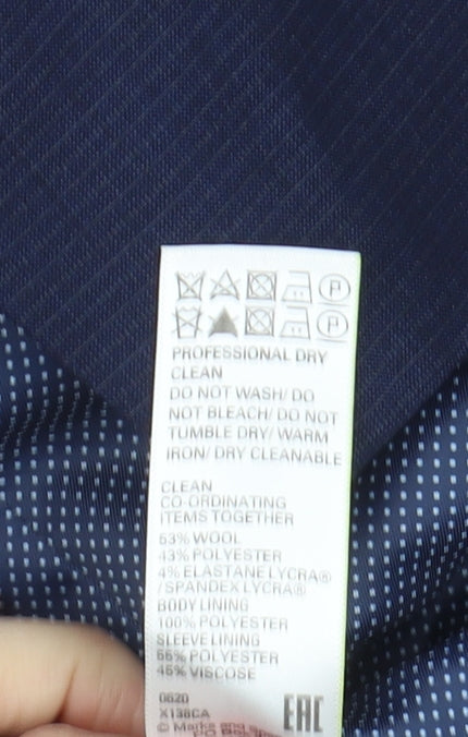 Marks and Spencer Men's Blue Blazer, 40R Formal Jacket