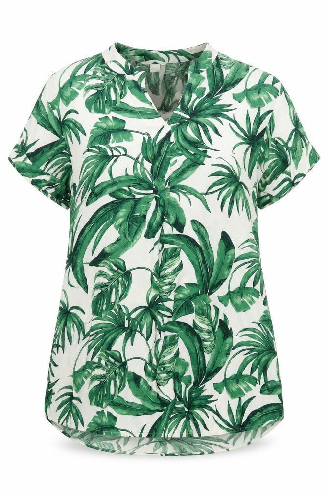 H&M Women's Green Floral Blouse, Size 8, Summer Style