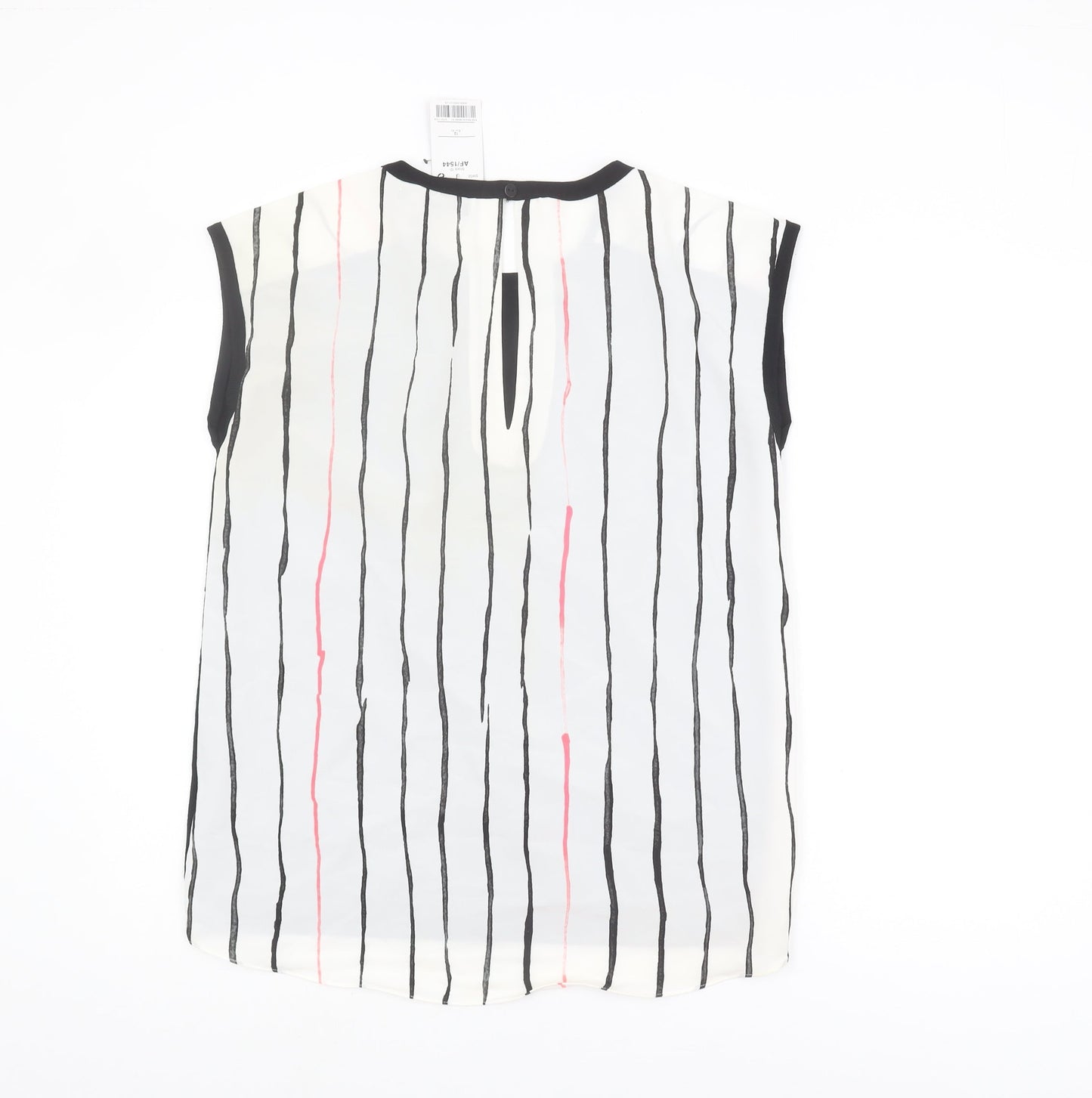 Next Women's Black & White Striped Sleeveless Blouse