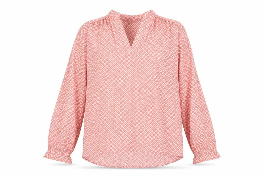 Marks & Spencer Women's Red Geometric Blouse Size 10
