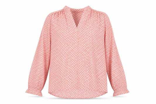 Marks and Spencer Women's Red Geometric Blouse Size 10