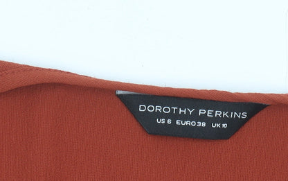 Dorothy Perkins Womens Red Sleeveless V-Neck Blouse Size 10