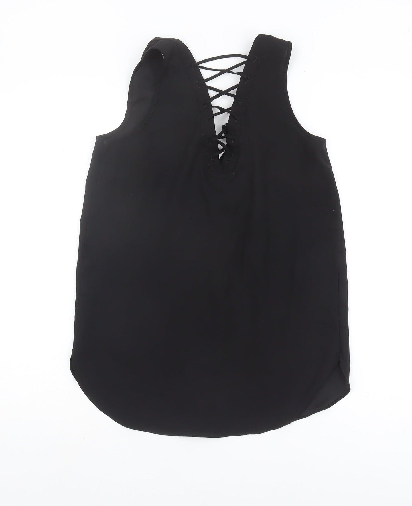 River Island Women's Black Lace-Up Tank Top