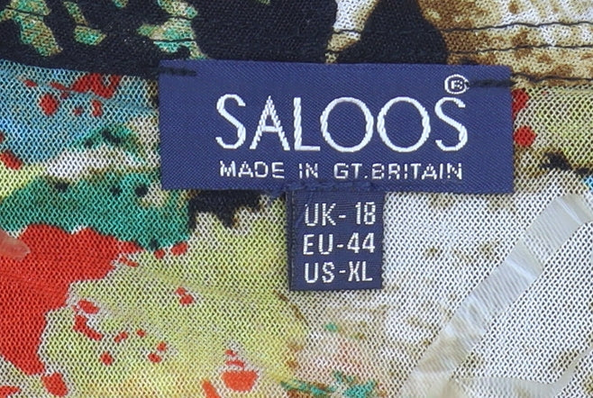 Saloos Women's Multicoloured Tunic Top, Size 18, Long Sleeve
