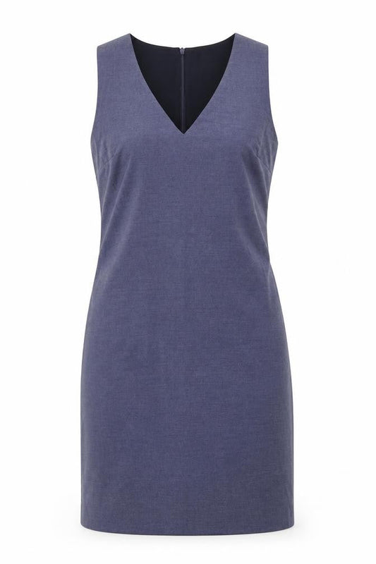 Next Women's Blue Sheath Dress, Size 8, V-Neck Sleeveless