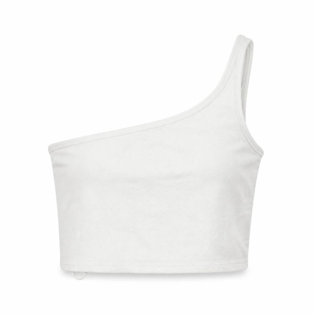 Stradivarius Women's White Cropped Tank Top S
