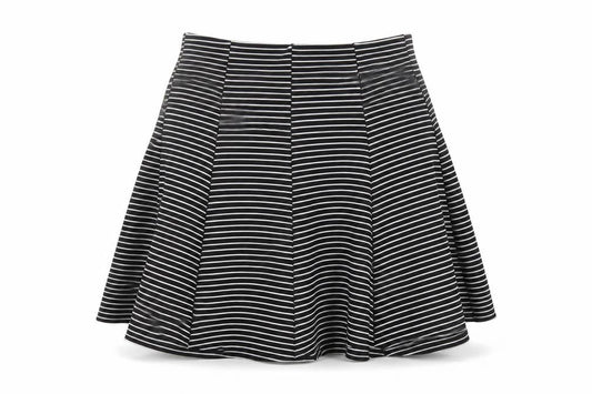 Topshop Women's Striped Black Skater Skirt Size 8