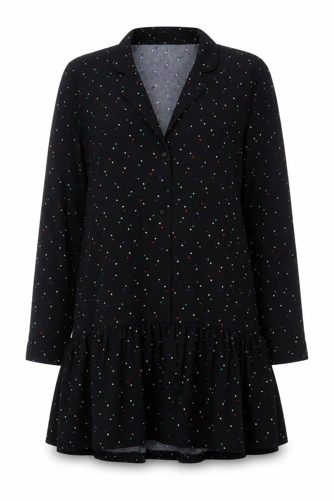 Zara Women's Black Polka Dot A-Line Dress XS