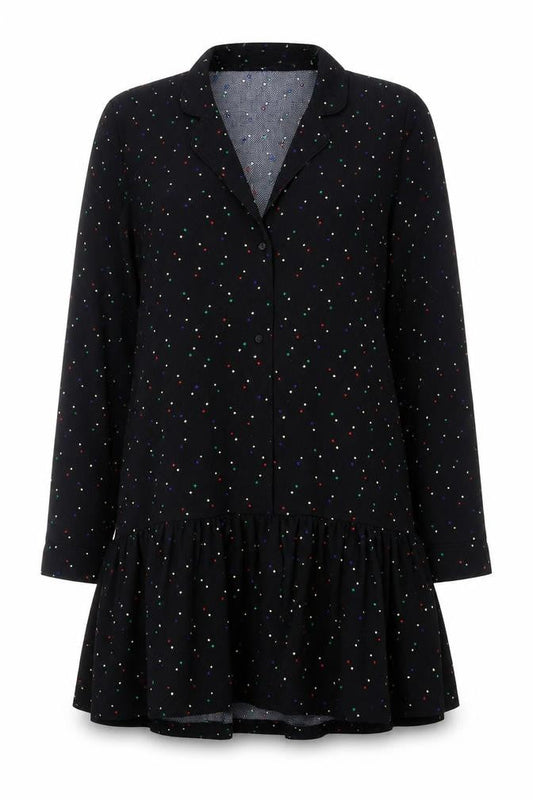 Zara Women's Black Polka Dot A-Line Dress XS