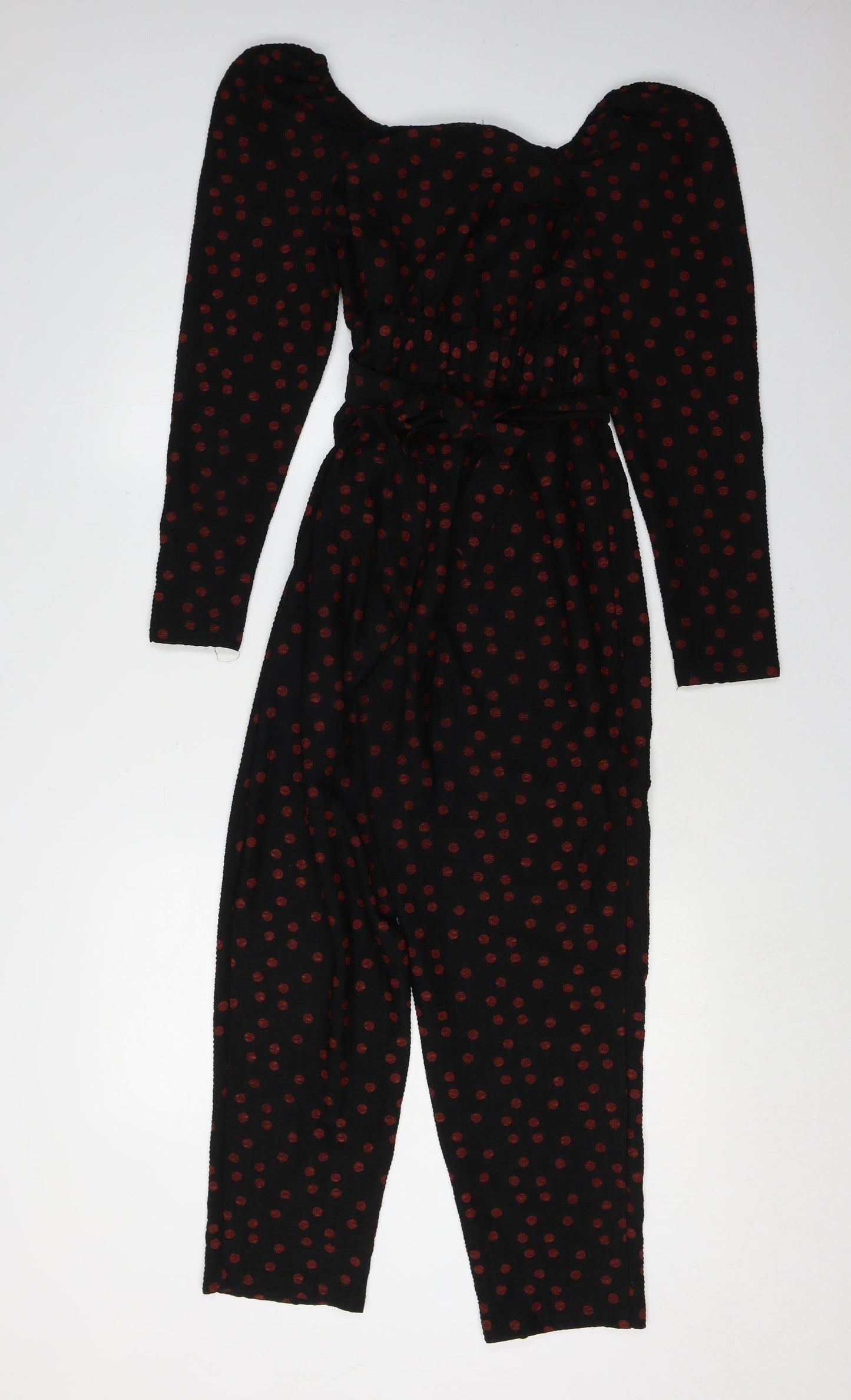 ASOS Women's Black Polka Dot Jumpsuit Size 6, Long Sleeve