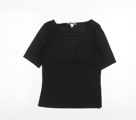 H&M Women's Black Solid Top Size S