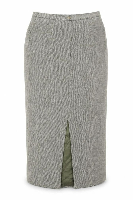 Minuet Women's Grey Long Pencil Skirt, Size 14, Linen Blend