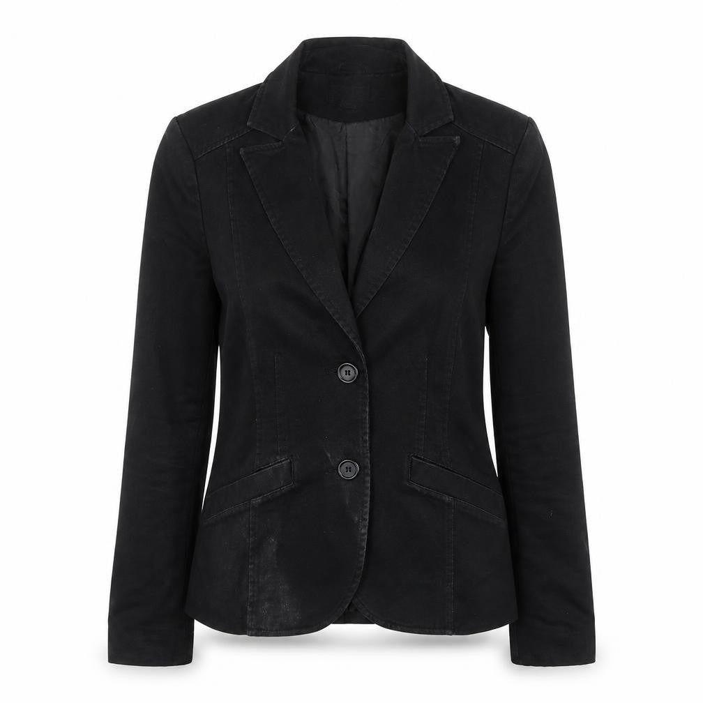 H&M Women's Black Regular Fit Blazer, Size 8, Notch Lapel