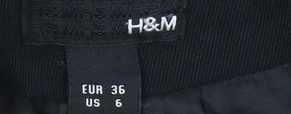 H&M Women's Black Regular Fit Blazer, Size 8, Notch Lapel