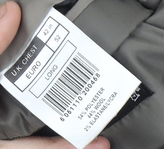Burton Men's Grey Blazer 42L Long Single-Breasted