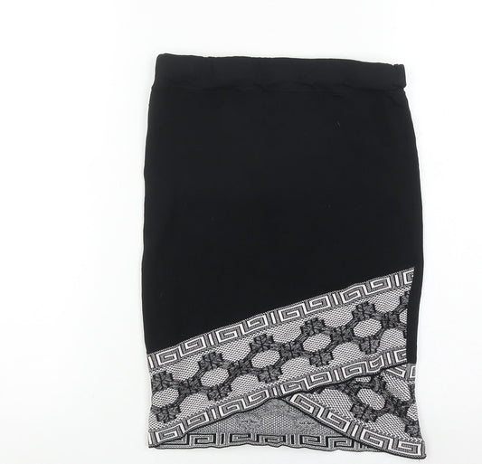 River Island Women's Black Lace Pencil Skirt Size 12