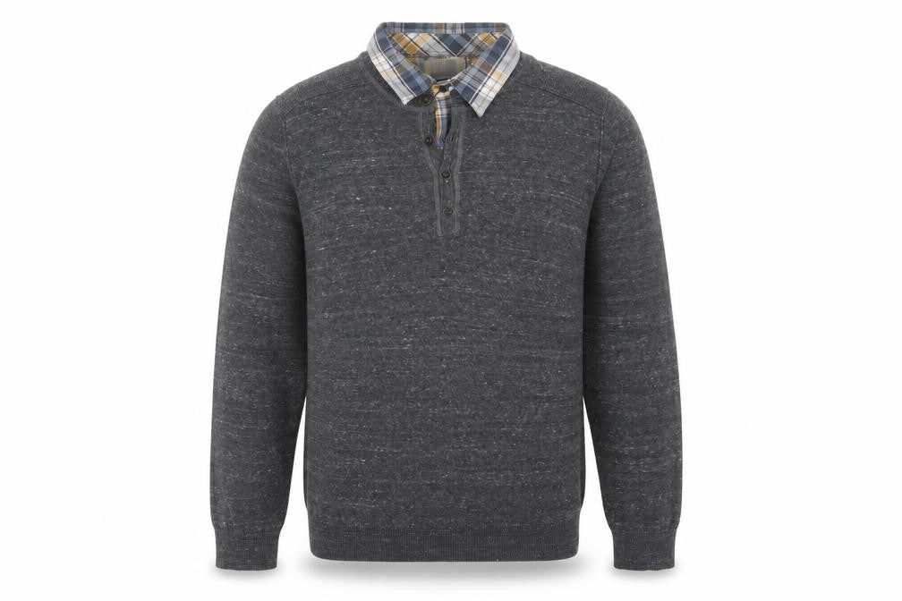 North Coast Men's Grey Henley Jumper Large