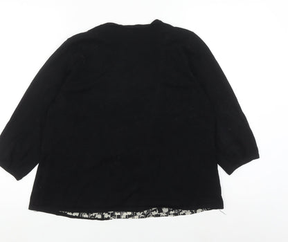 Dixie Women's Black XL Cardigan with 3/4 Sleeves