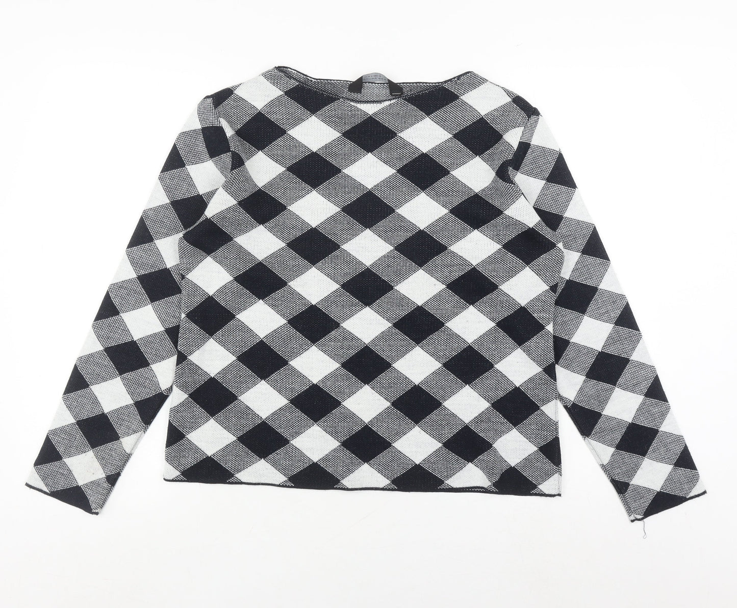 Dorothy Perkins Women's Black Check Jumper, Size 14