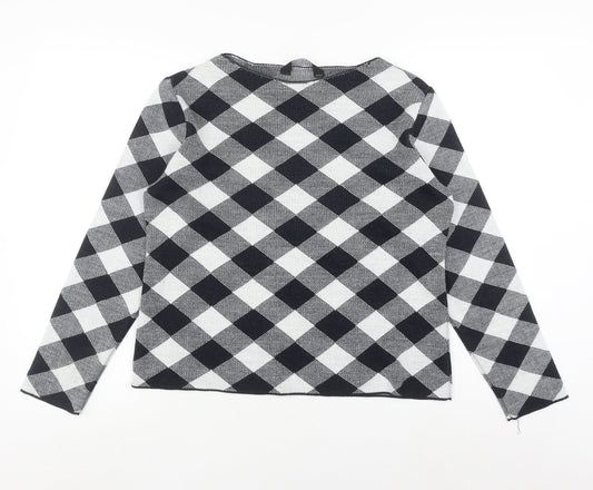 Dorothy Perkins Women's Black Check Jumper, Size 14
