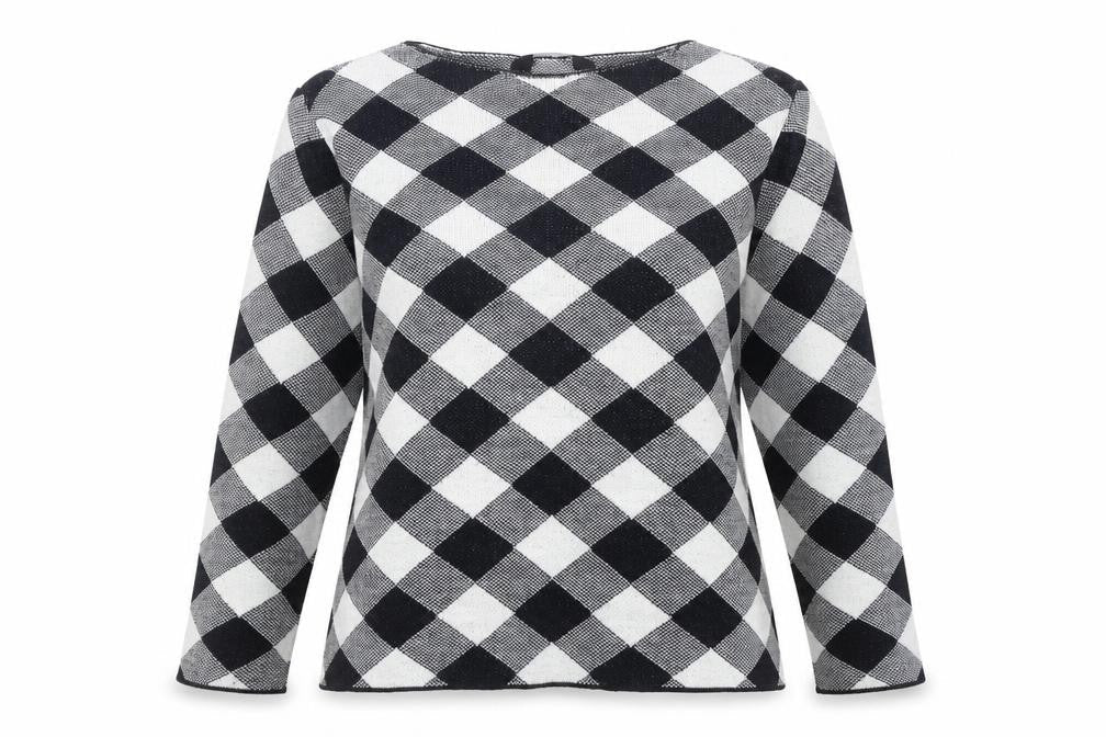 Dorothy Perkins Women's Black Check Jumper, Size 14