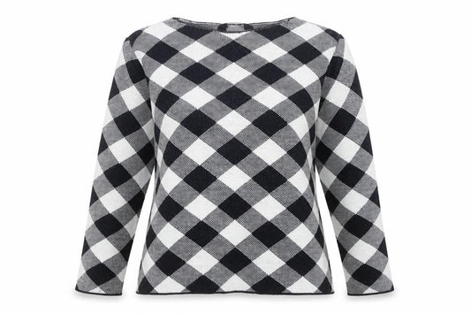 Dorothy Perkins Women's Black Check Jumper, Size 14