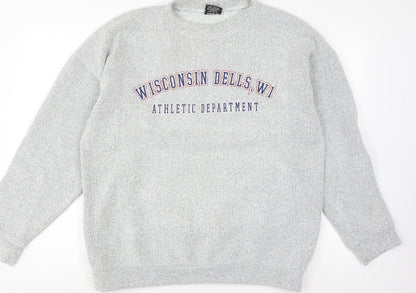 DK Womens Grey Pullover Jumper, L, Casual College Style