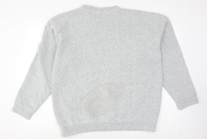 DK Womens Grey Pullover Jumper, L, Casual College Style