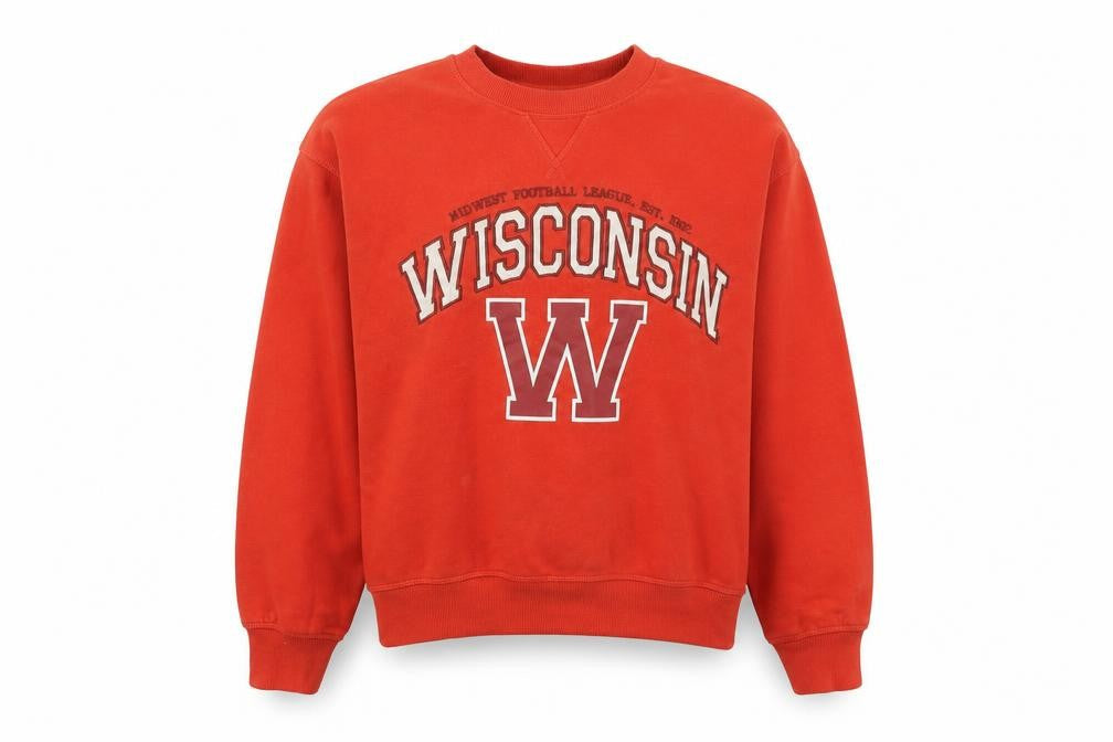 H&M Unisex Red Wisconsin Pullover Sweatshirt S