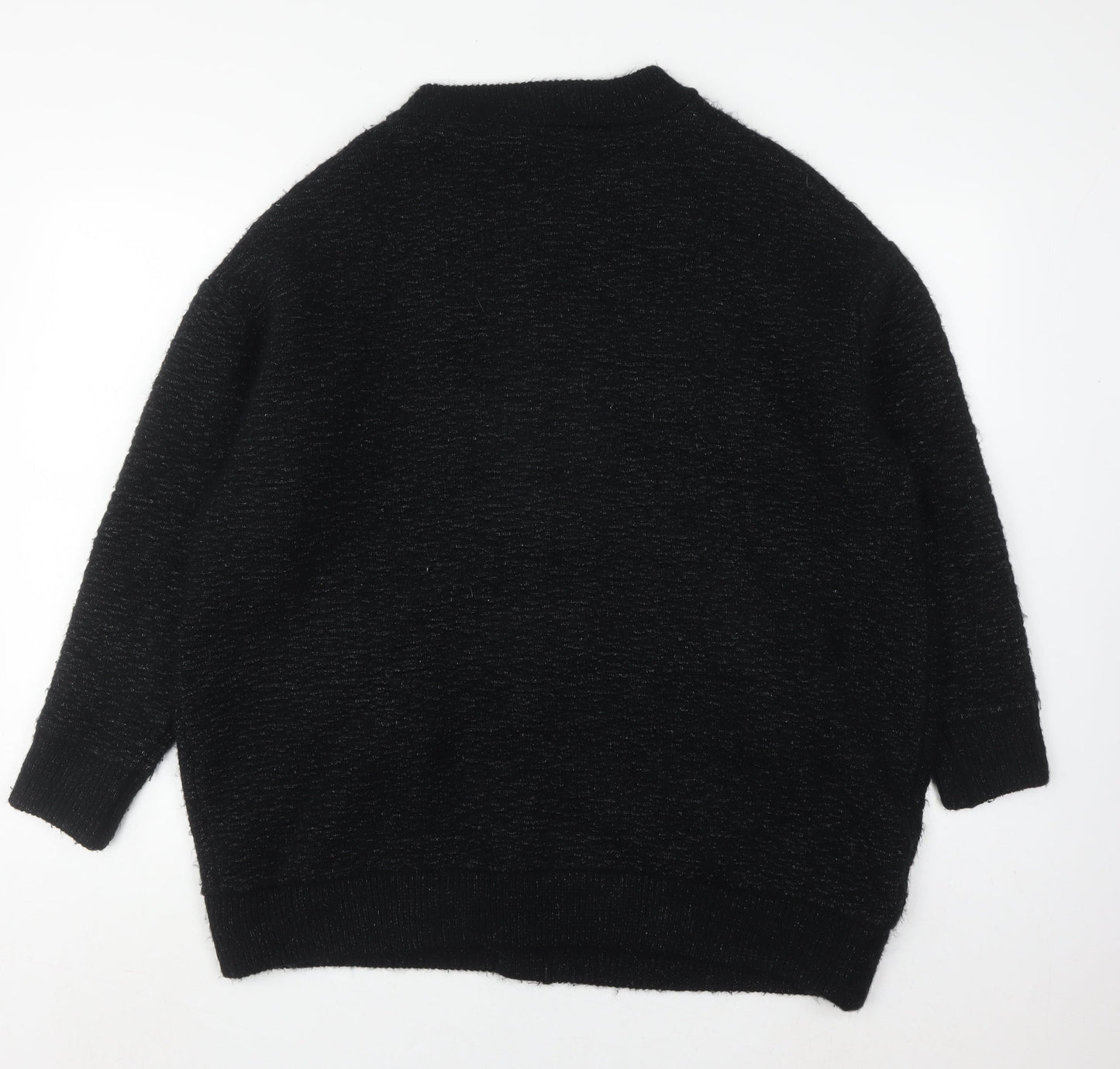 Zara Knit Women's Black Cardigan, Size 8, Full Zip
