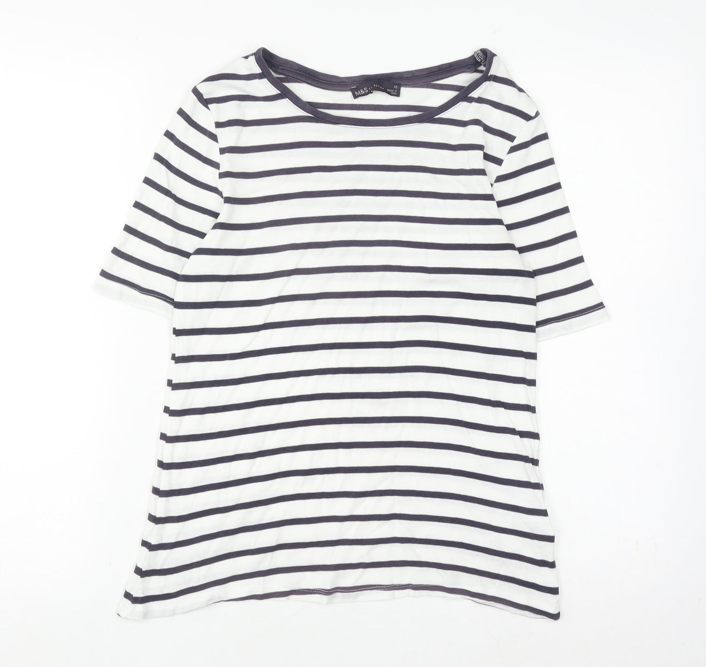 Marks and Spencer Women's Striped T-Shirt Size 12