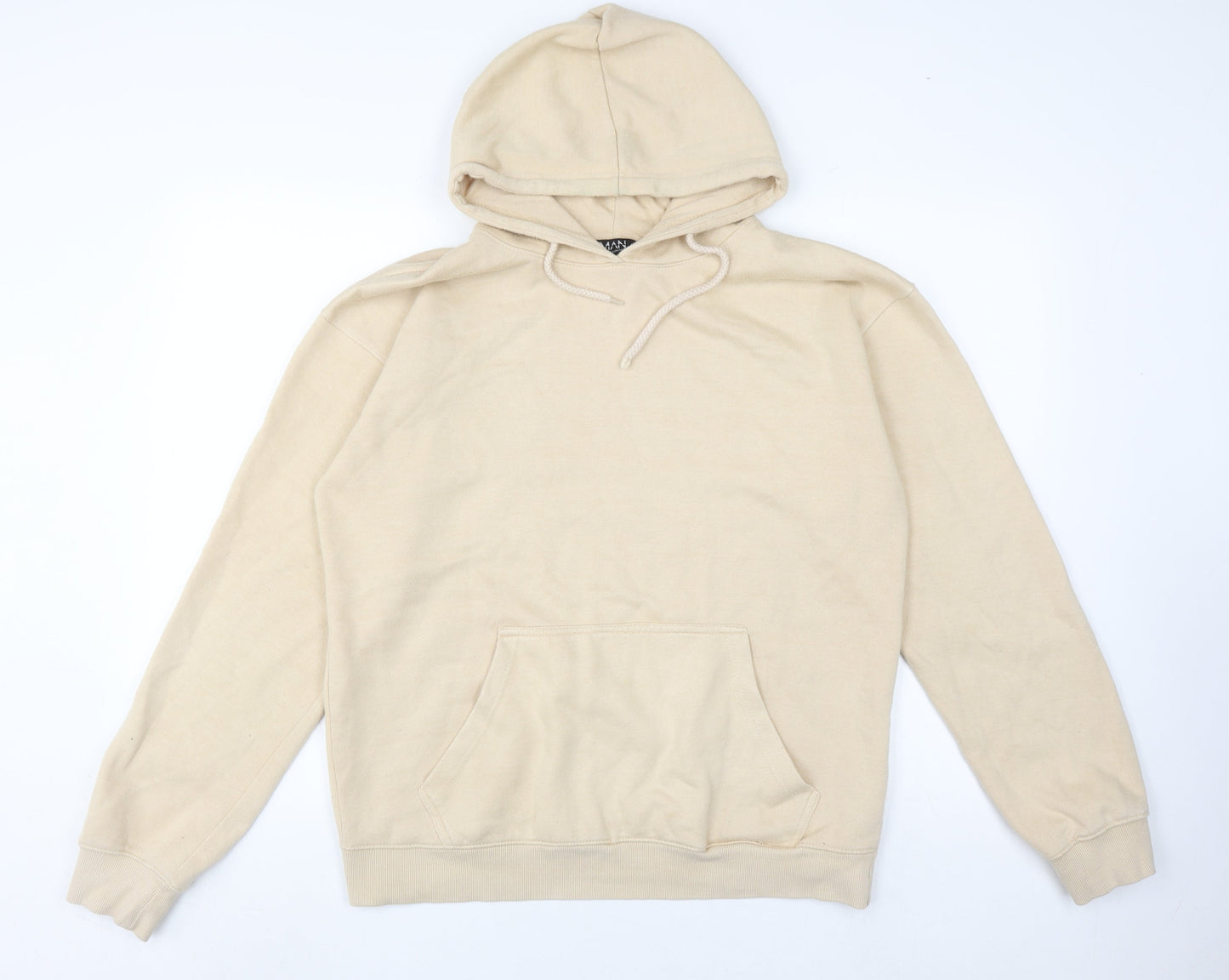 BoohooMAN Beige Graphic Hoodie for Men - Size S