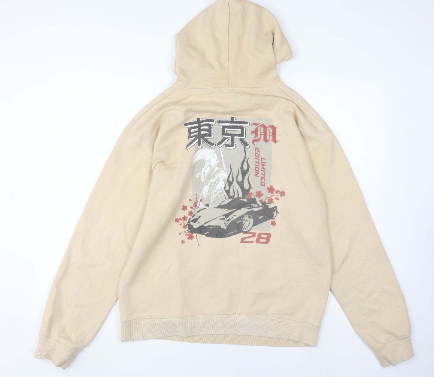 BoohooMAN Beige Graphic Hoodie for Men - Size S