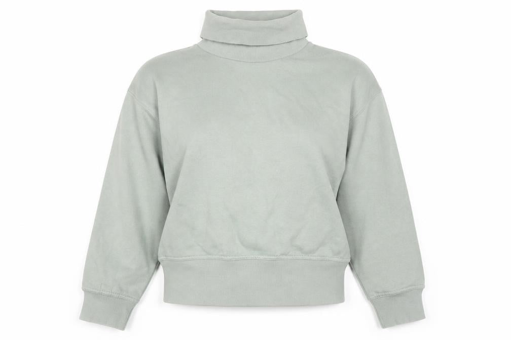 Zara Women's Green M Roll Neck Sweatshirt Casual
