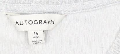 Marks & Spencer Women Grey Knit Top Size 16 Regular