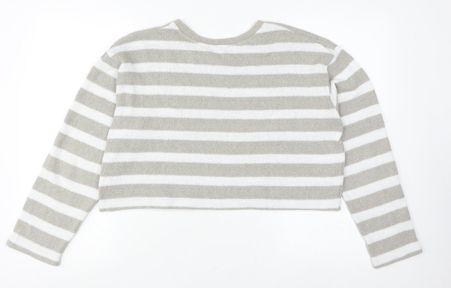 Zara Women's Beige Stripe Pullover Jumper M