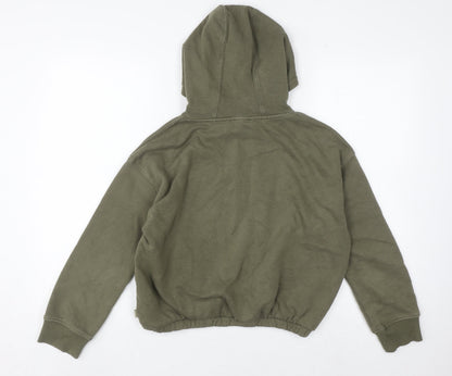Back view of Garcia girls’ green pullover hoodie 11-12 years