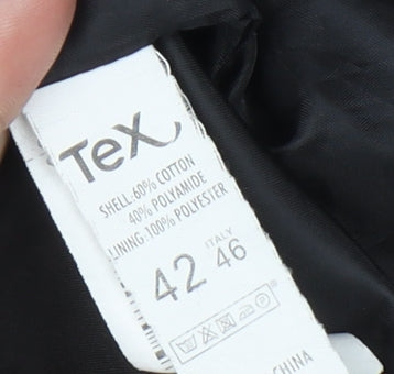 Tex Women's Black Trench Coat Size 14 Button Accents