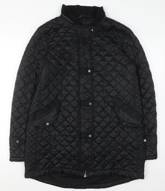Zara Women's Black Quilted Coat Size 12