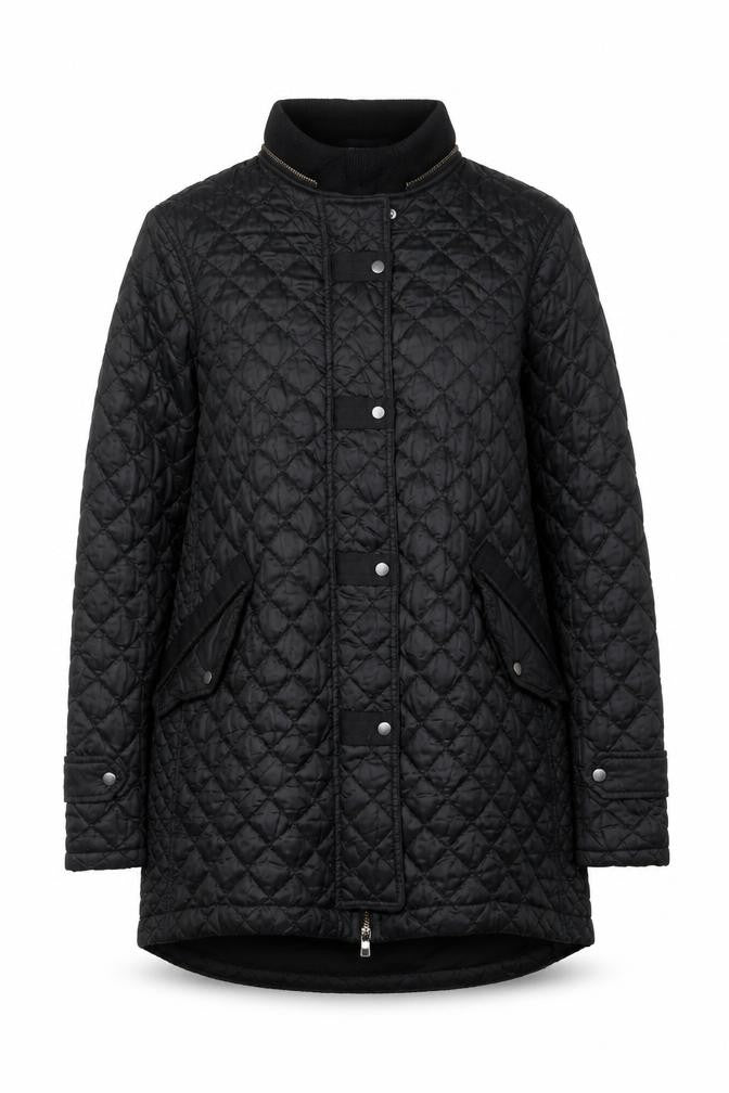 Zara Women's Black Quilted Coat Size 12